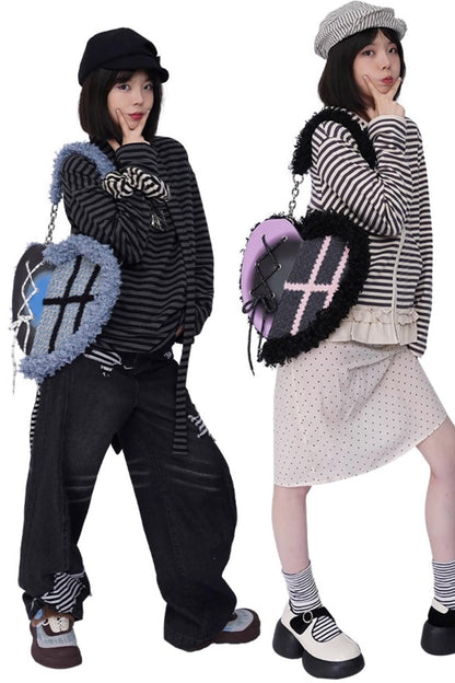 Graffiti Patchwork Heart Bag