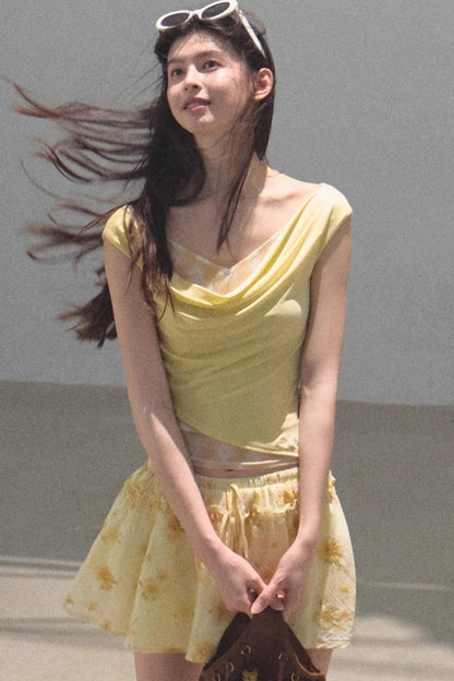 Embroidered Lyocell Puffy A-Line Skirt