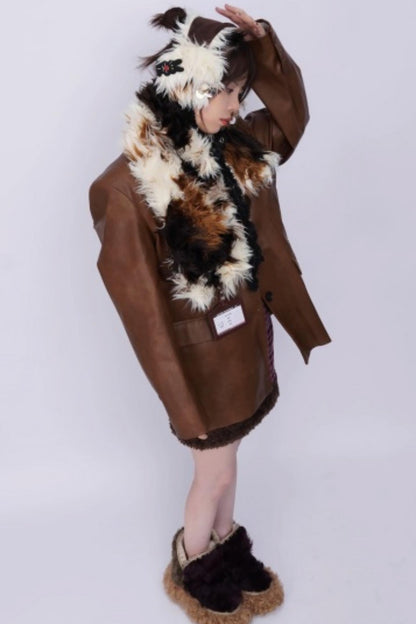 Rebirth Plush Patchwork Scarf