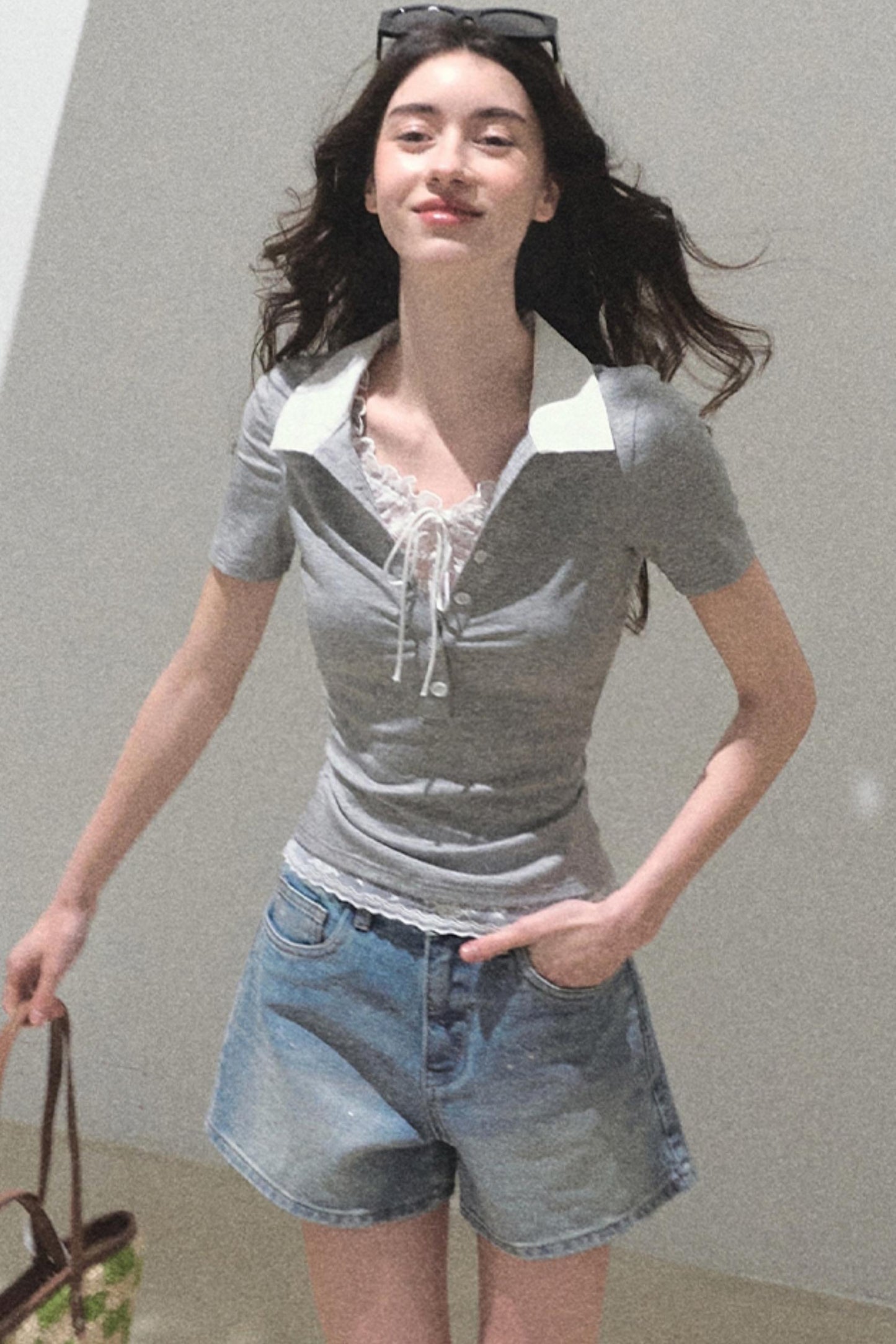 Vintage Skinny Denim Shorts