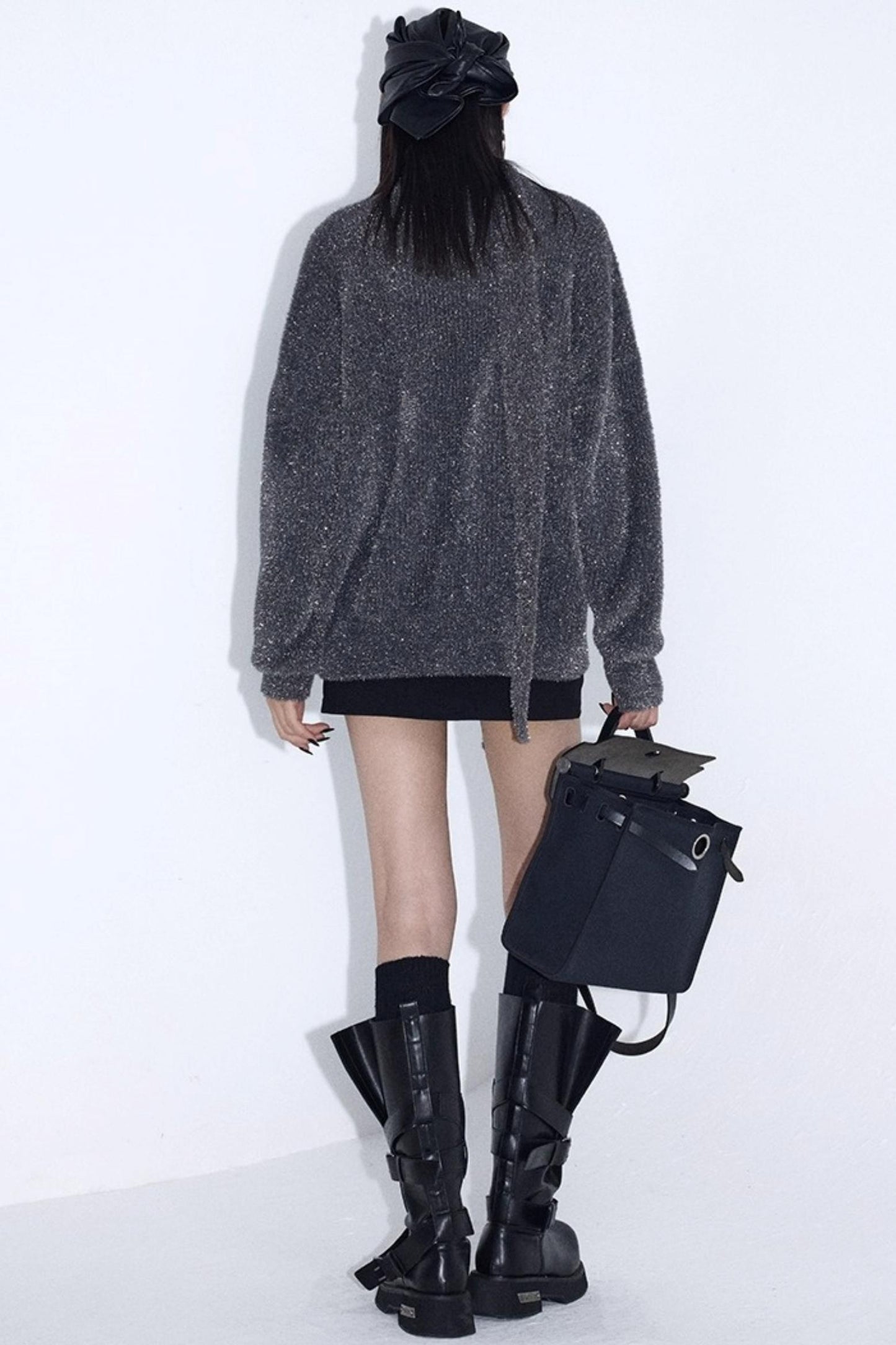 Silver V-Neck Sweater