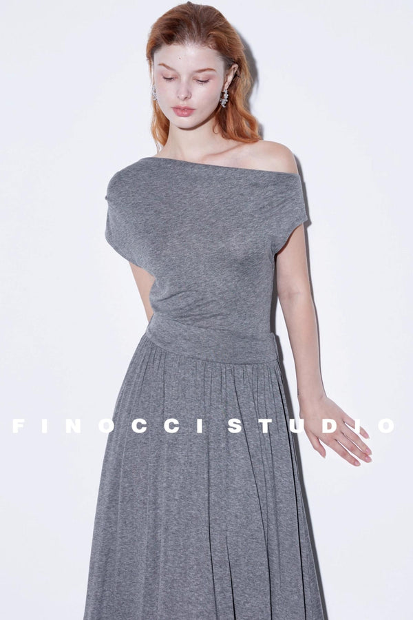 Nude Wool Pleated Top