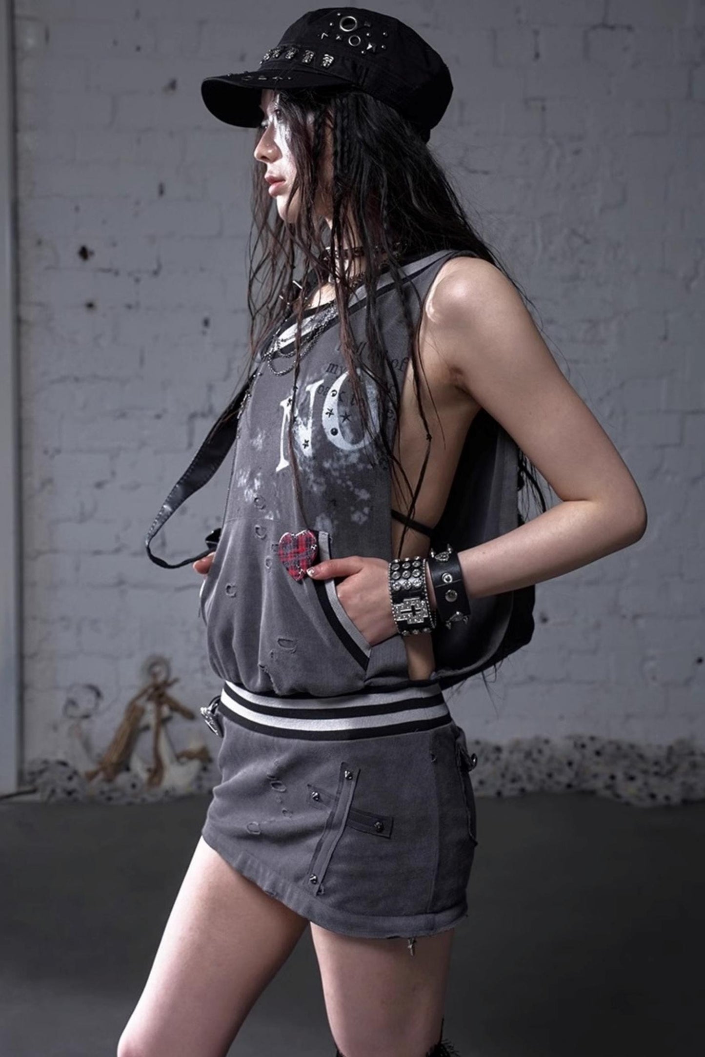 Detachable Hem Punk Corset Dress