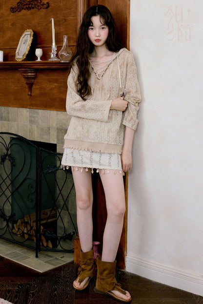 Original Neo-Bohemian Hooded Blouse