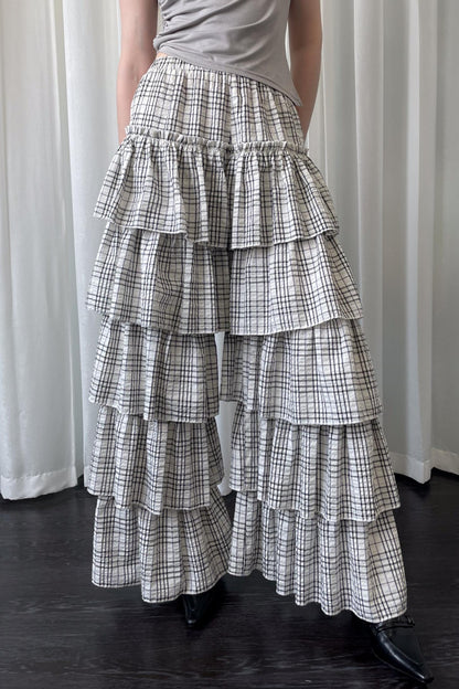 Plaid Wide-Leg Pants