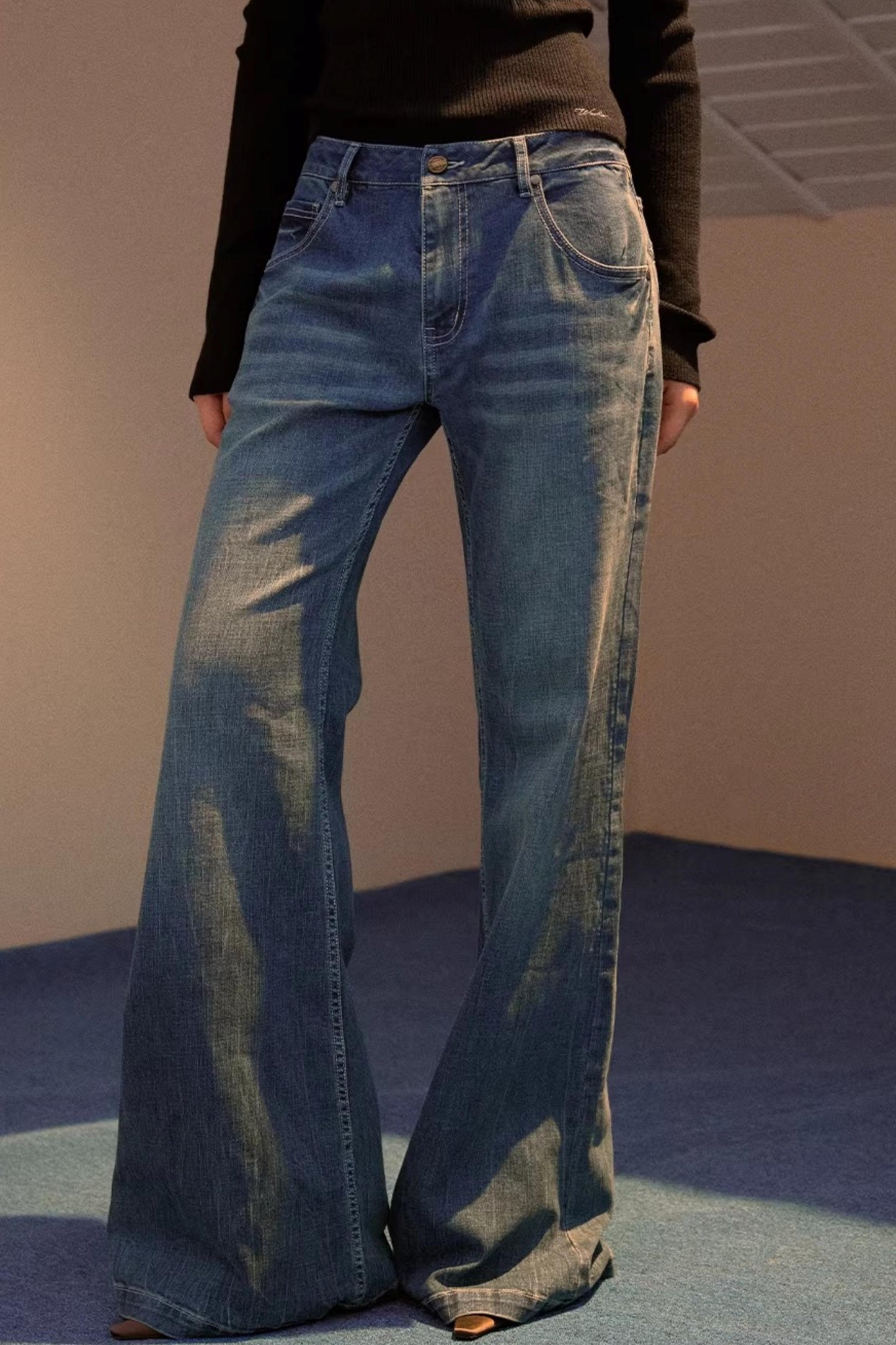 Vintage Star Patch Denim Pants