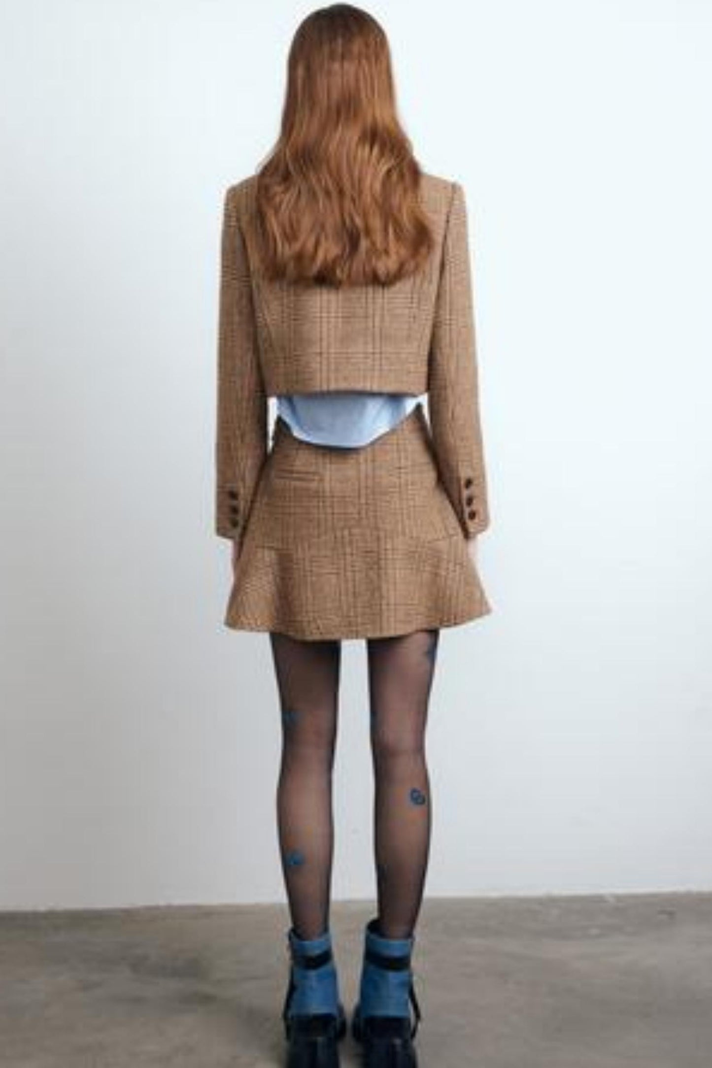 Brown Checked Tweed Jacket