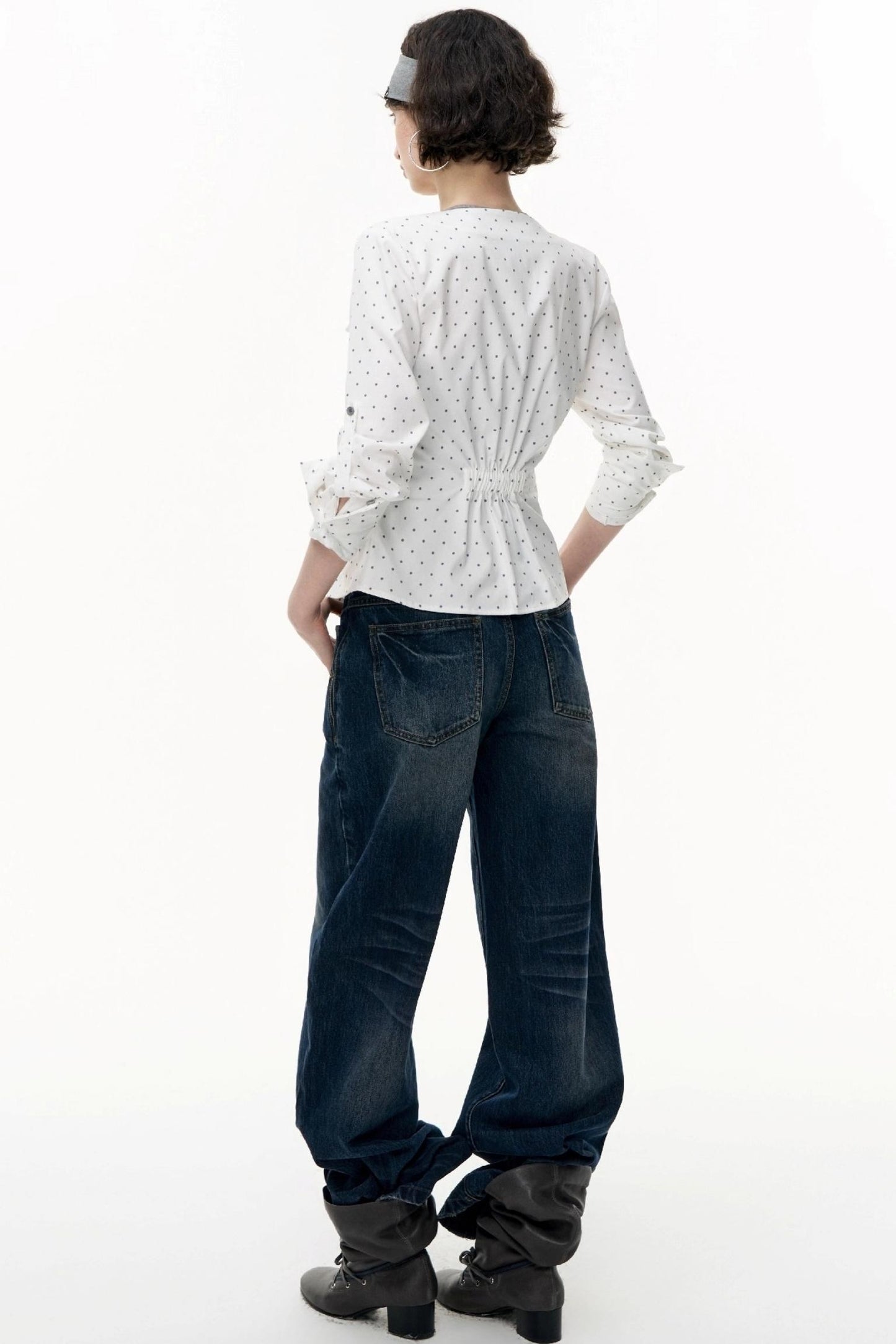 Retro Polka Dot Long Sleeve Shirt