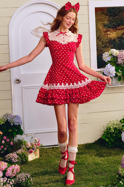 Dreamy Polka Dot Lace Dress