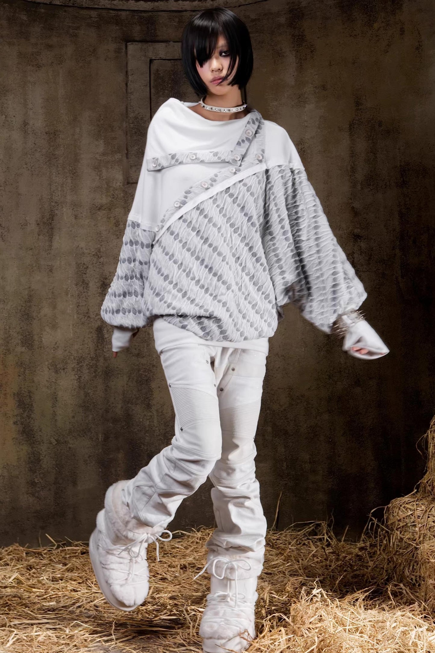 Turtleneck Batwing Sleeve Knit Top