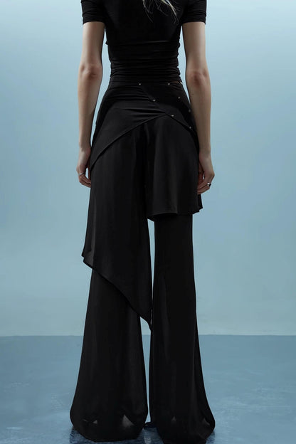 Layered Chiffon Windbreaker Pants