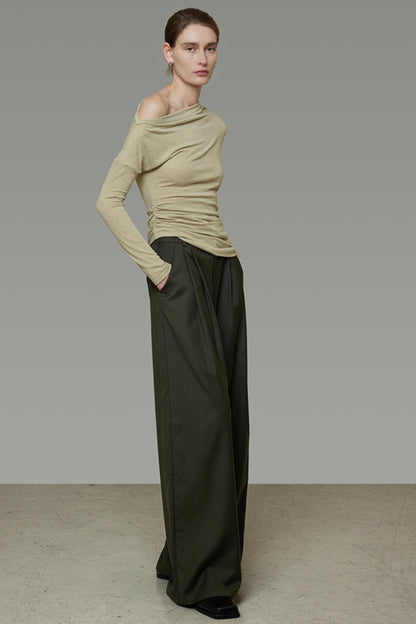 High-End Loose Pleated Coat Set-Up