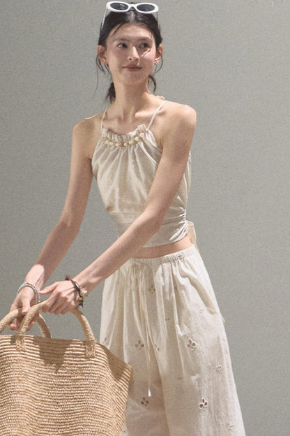 Floral Lace-Up Camisole