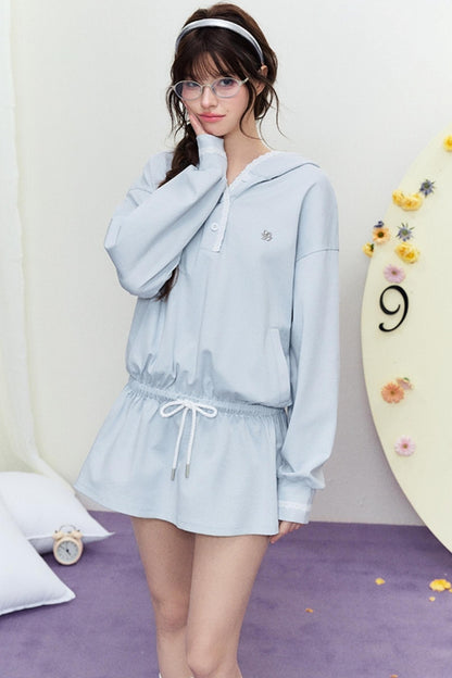 Drape Hoodie Sweater Dress