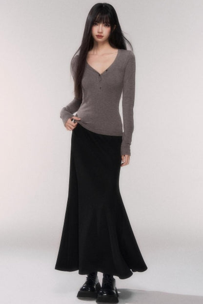 Knitted Waist-Cinching Top