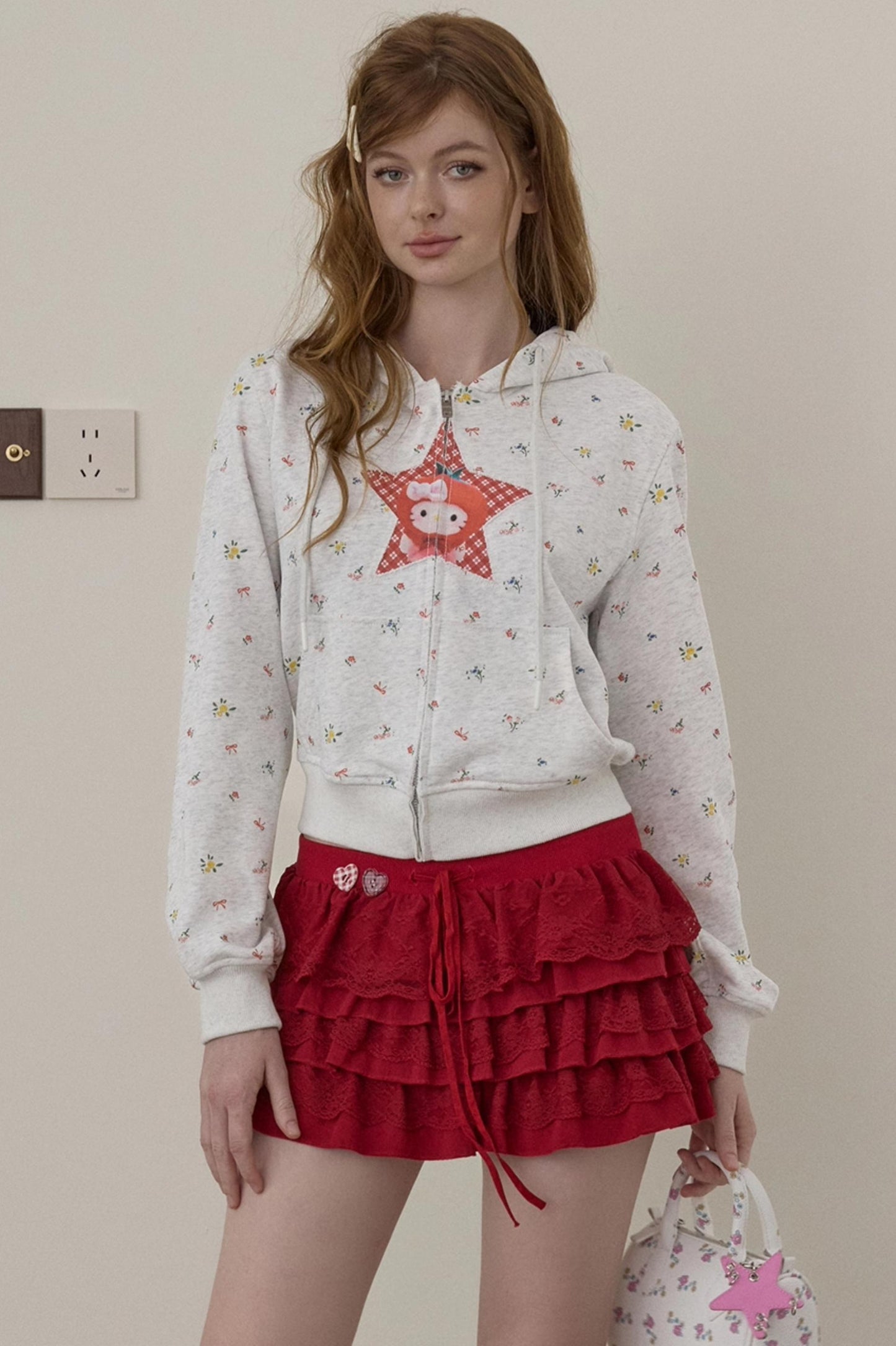 Elegant Red Lace Cake Skirt