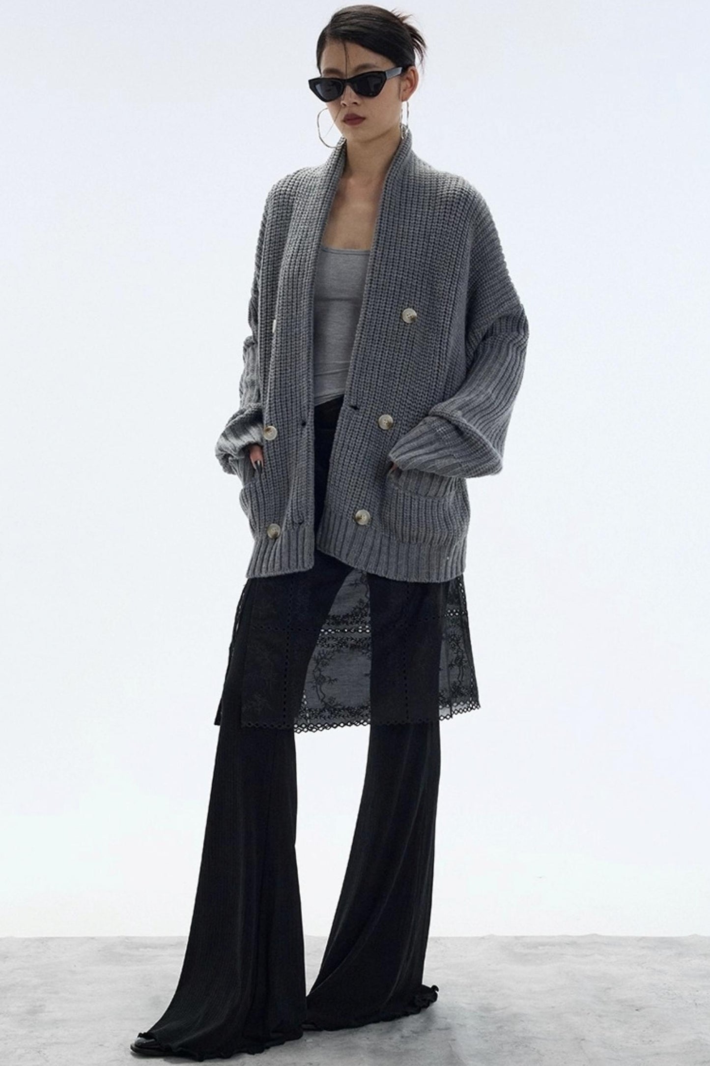 Lazy Style Large Pocket Knitted Cardigan