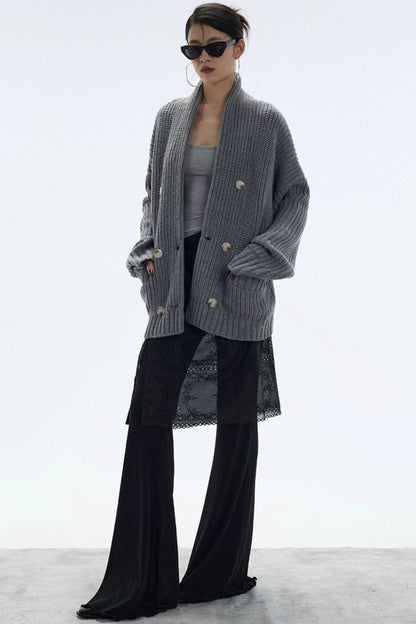 Lazy Style Large Pocket Knitted Cardigan
