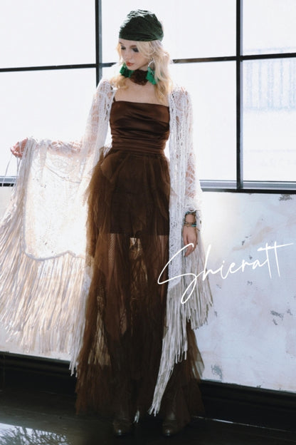 Chocolate Satin Halter Dress