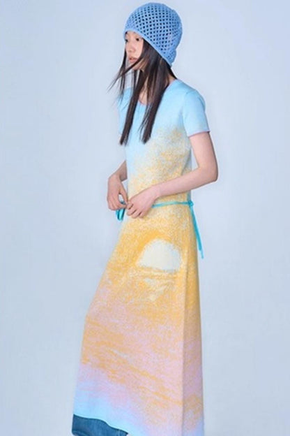 Hand-Painted Knit Dress