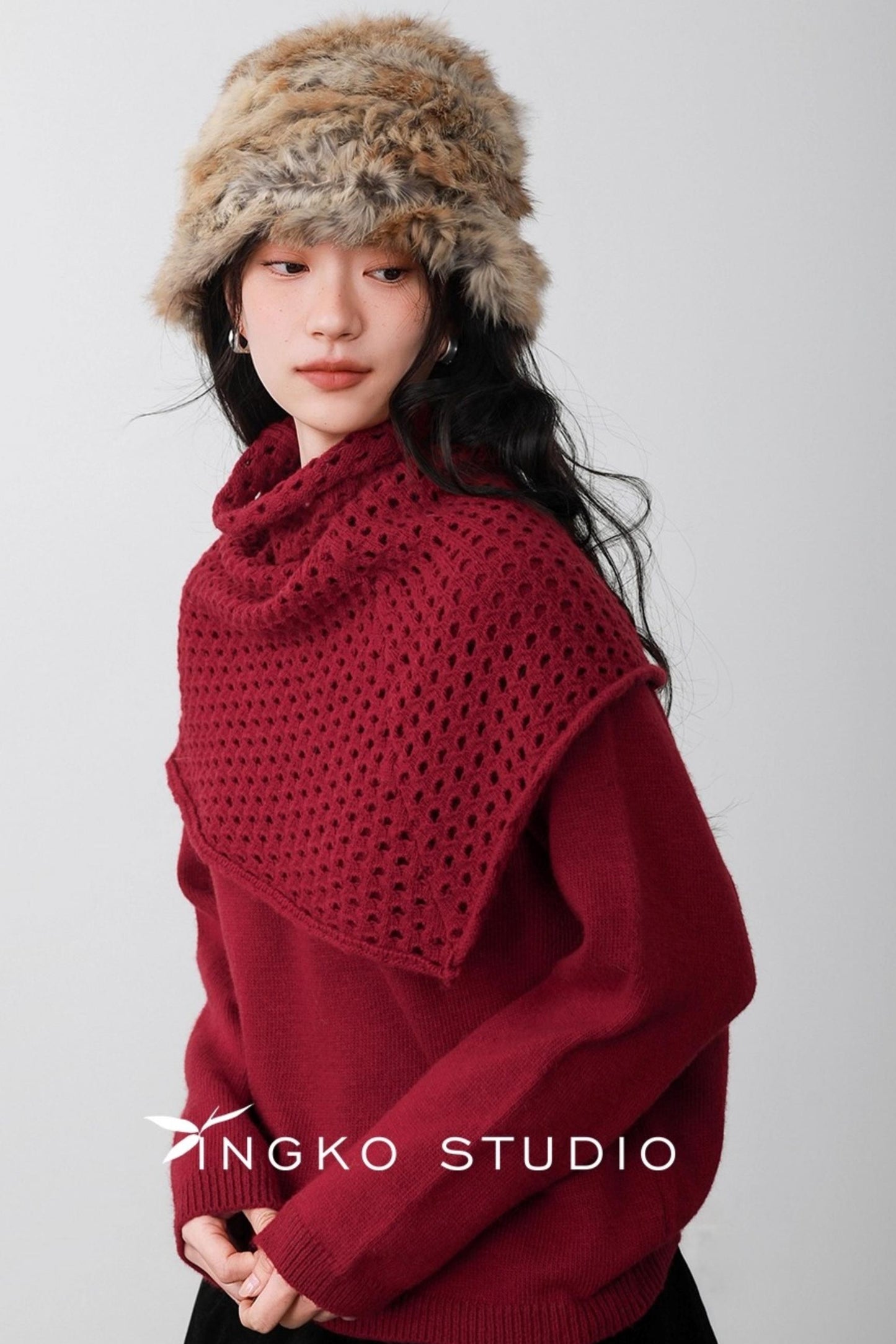 Berry Red Knitted Vest Sweater