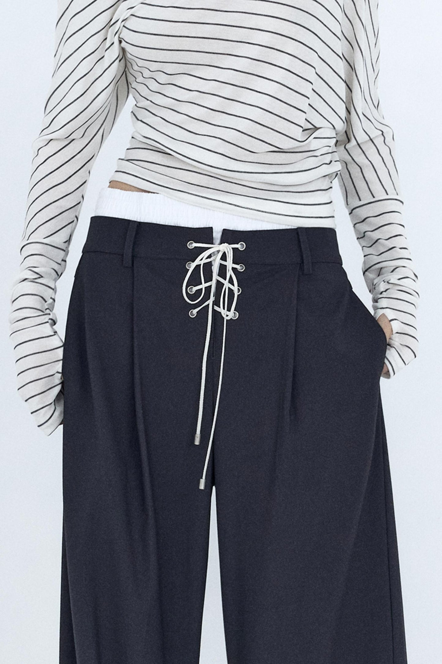 Elastic Waist Western Trousers