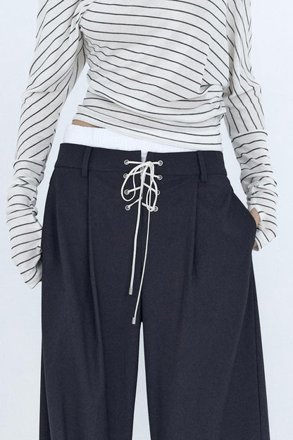 Elastic Waist Western Trousers