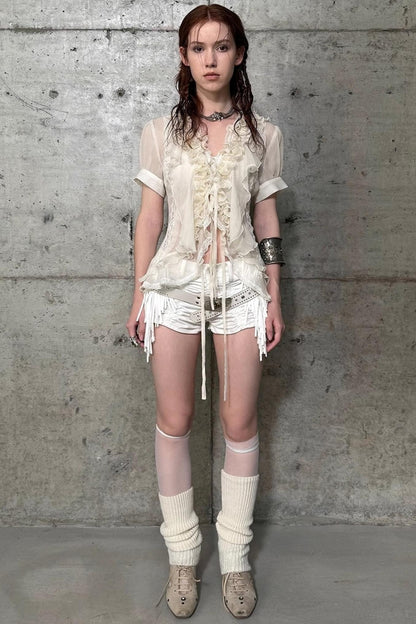 Gauze Ruffle Shirt