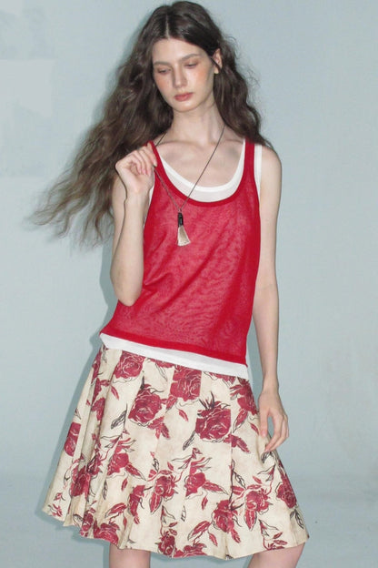 Tri-Color Linen Vest