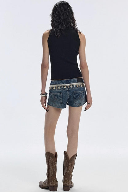 Tassel Denim Shorts