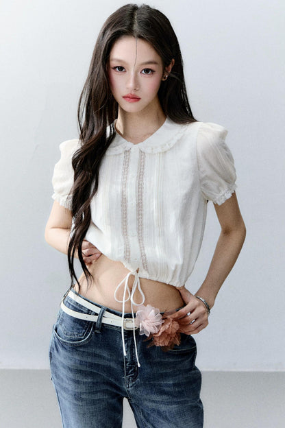 Moonlight Lace Doll Collar Top Set-Up