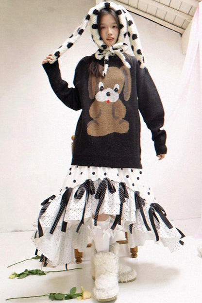 Happy Polka Dot Rabbit Ears Bow Hat