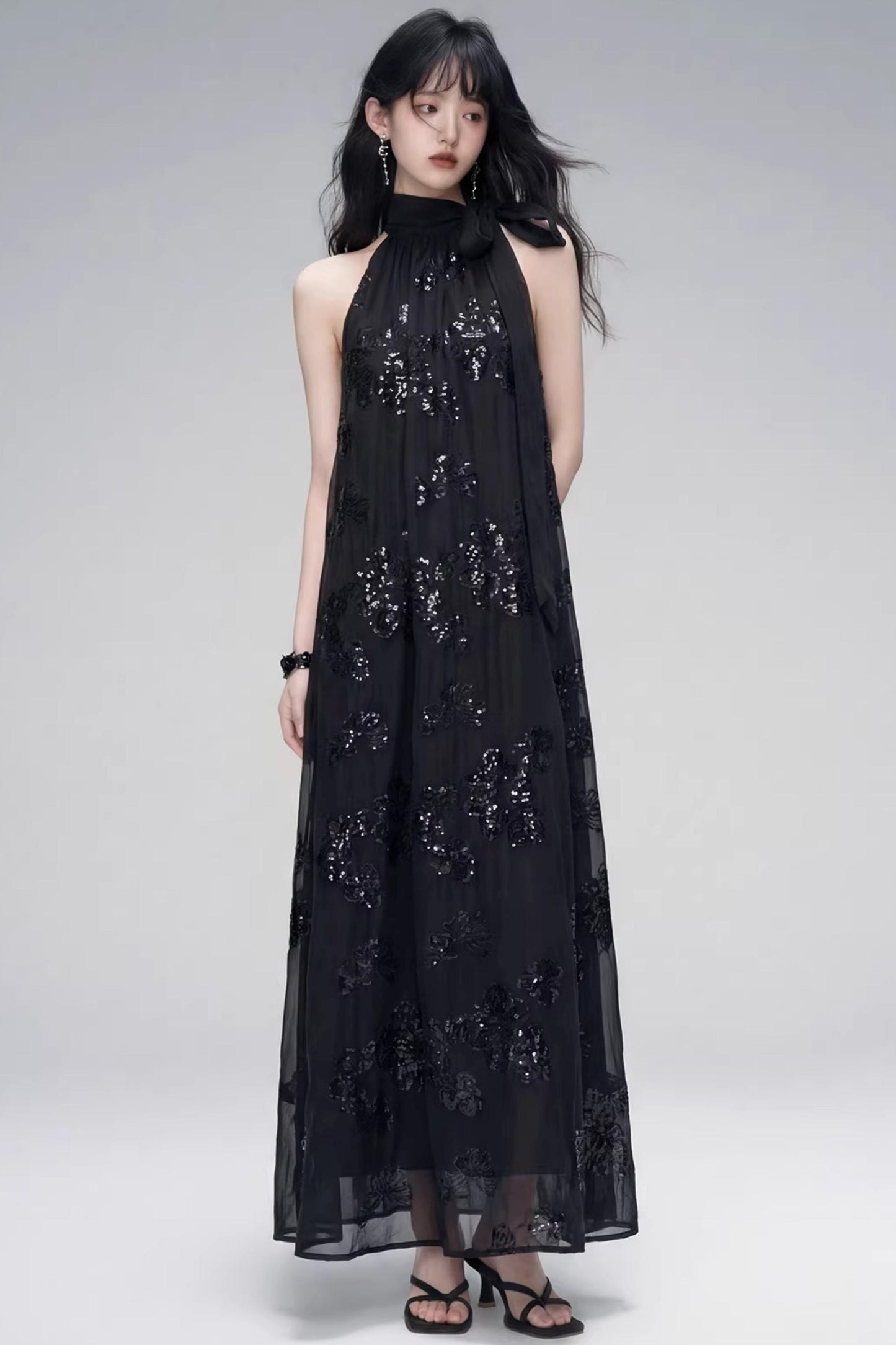 Gilt Shadow Halter Dress