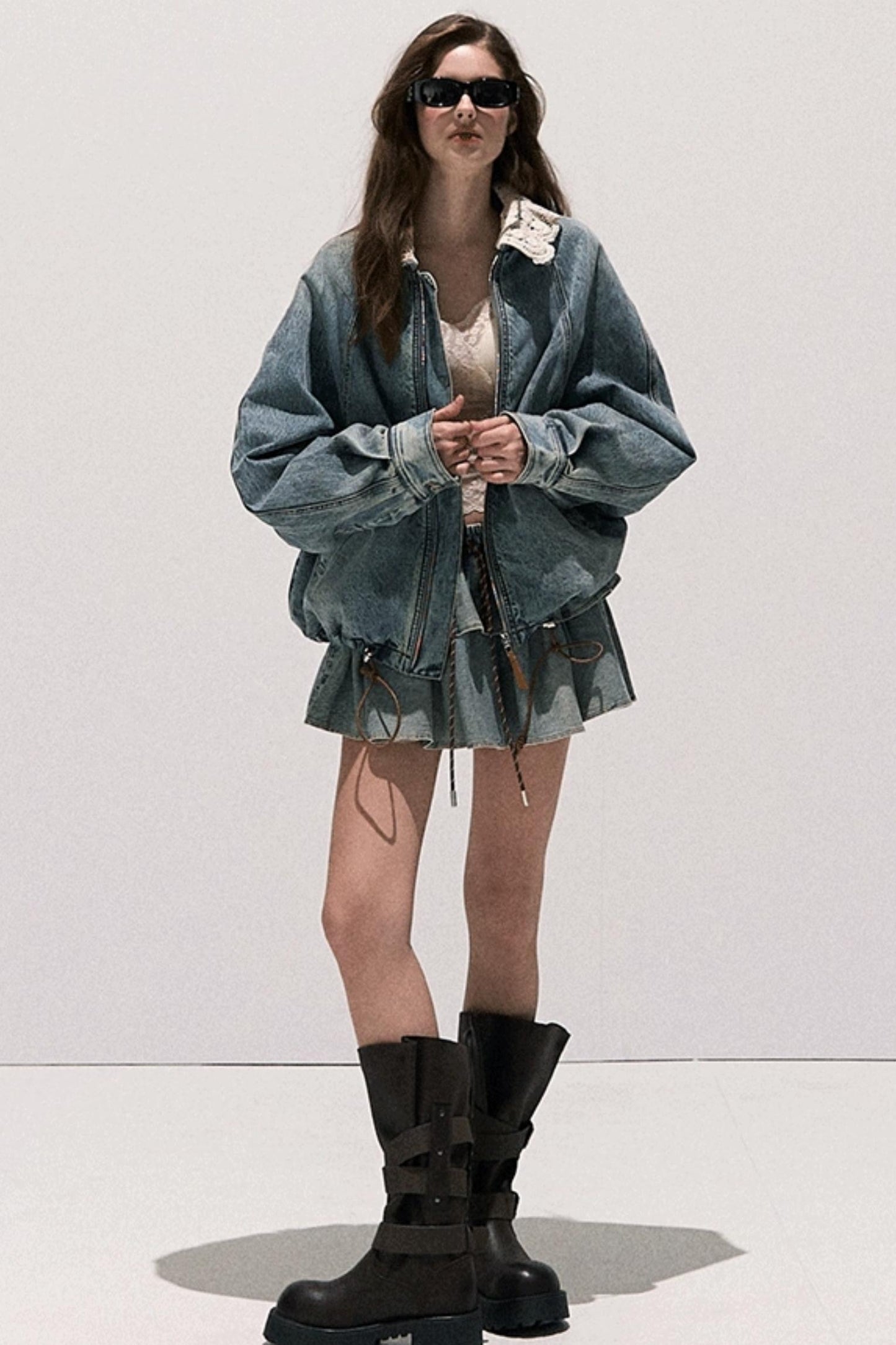 Vintage Crochet Denim Jacket Set-Up