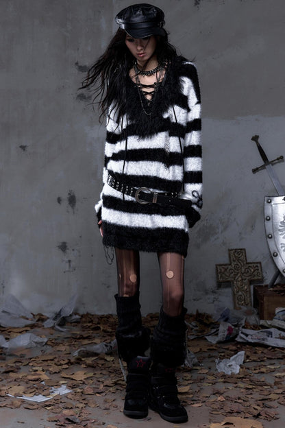 Vintage Street Punk Long Sweater