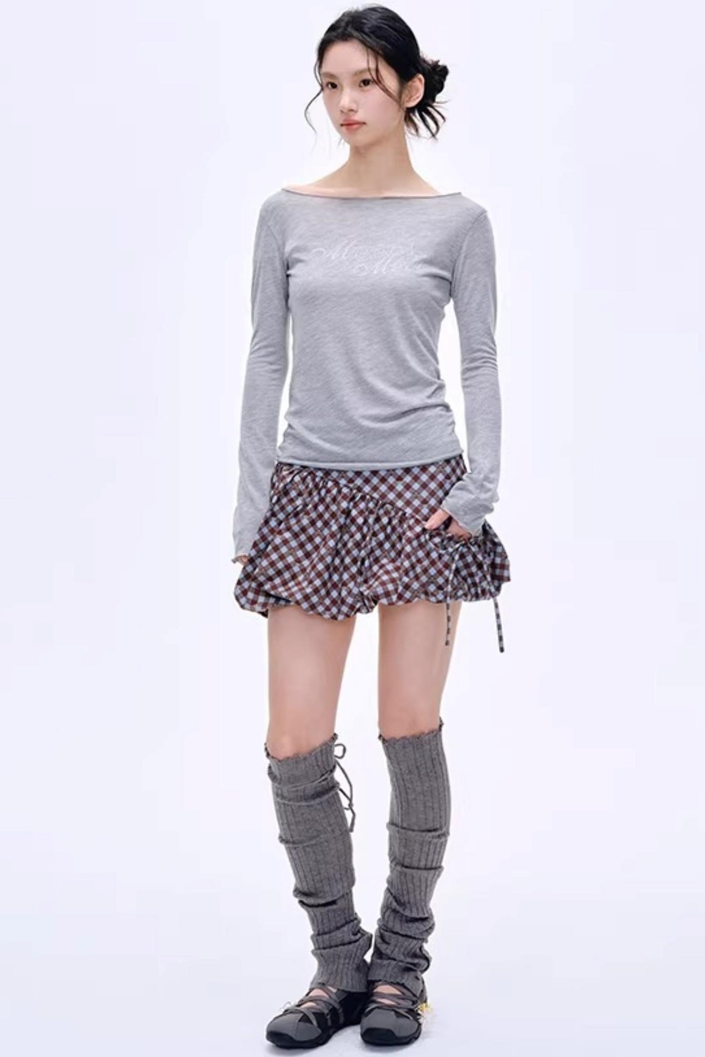 Distressed Letter Print Sweater