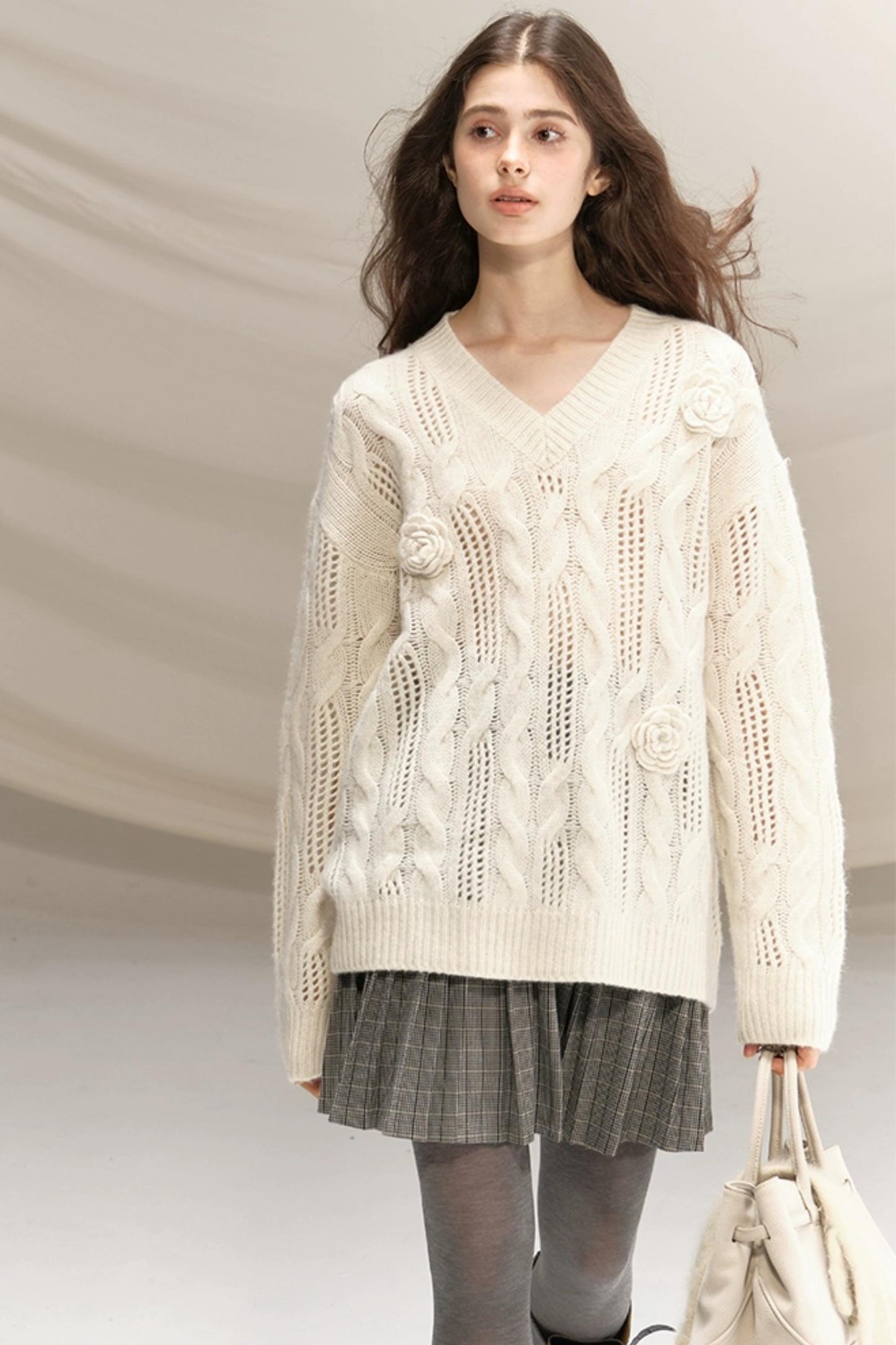 Raccoon Wool Crochet Sweater