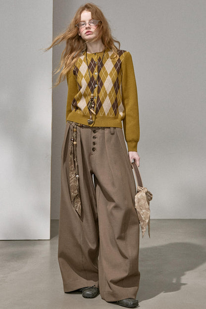 Retro Color-Blocked Knitted Top