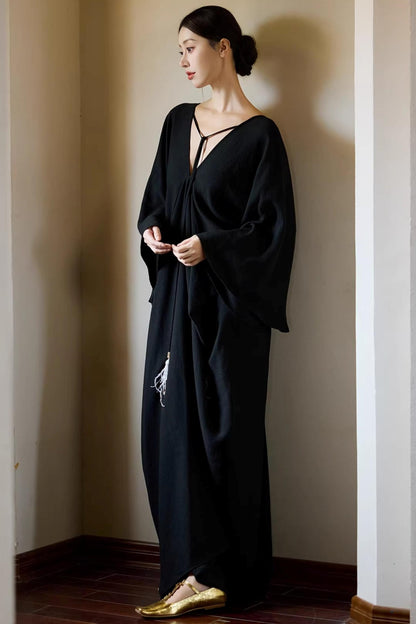 Black Ethereal Batwing Dress