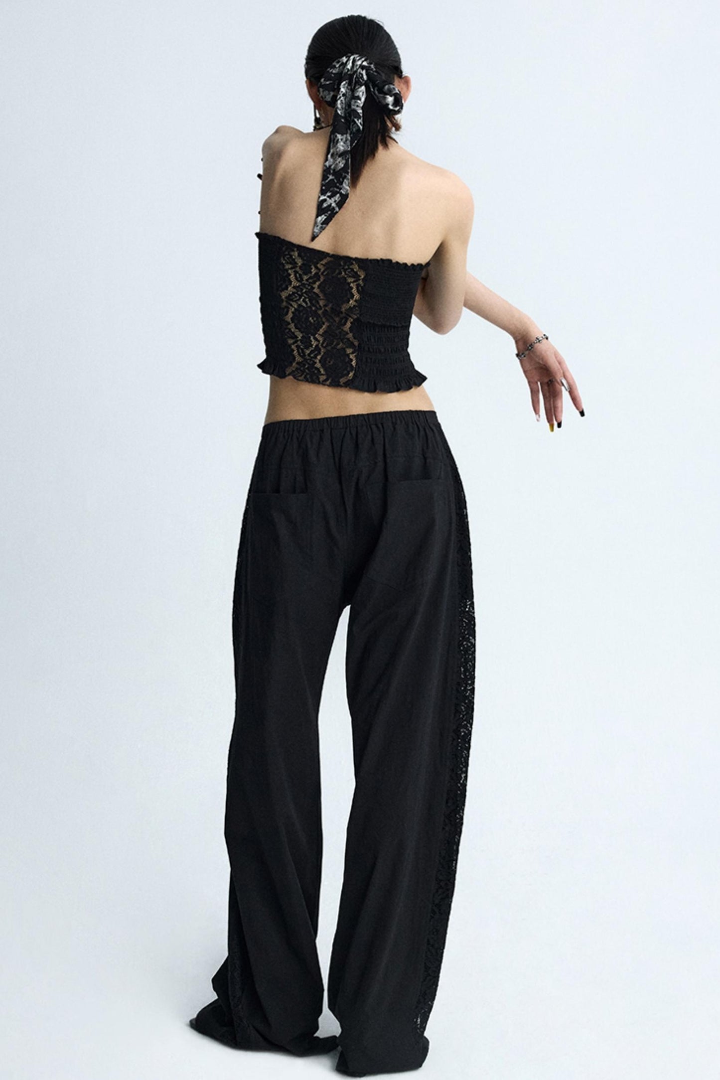 Back Lace Cut-Out Bandeau Top