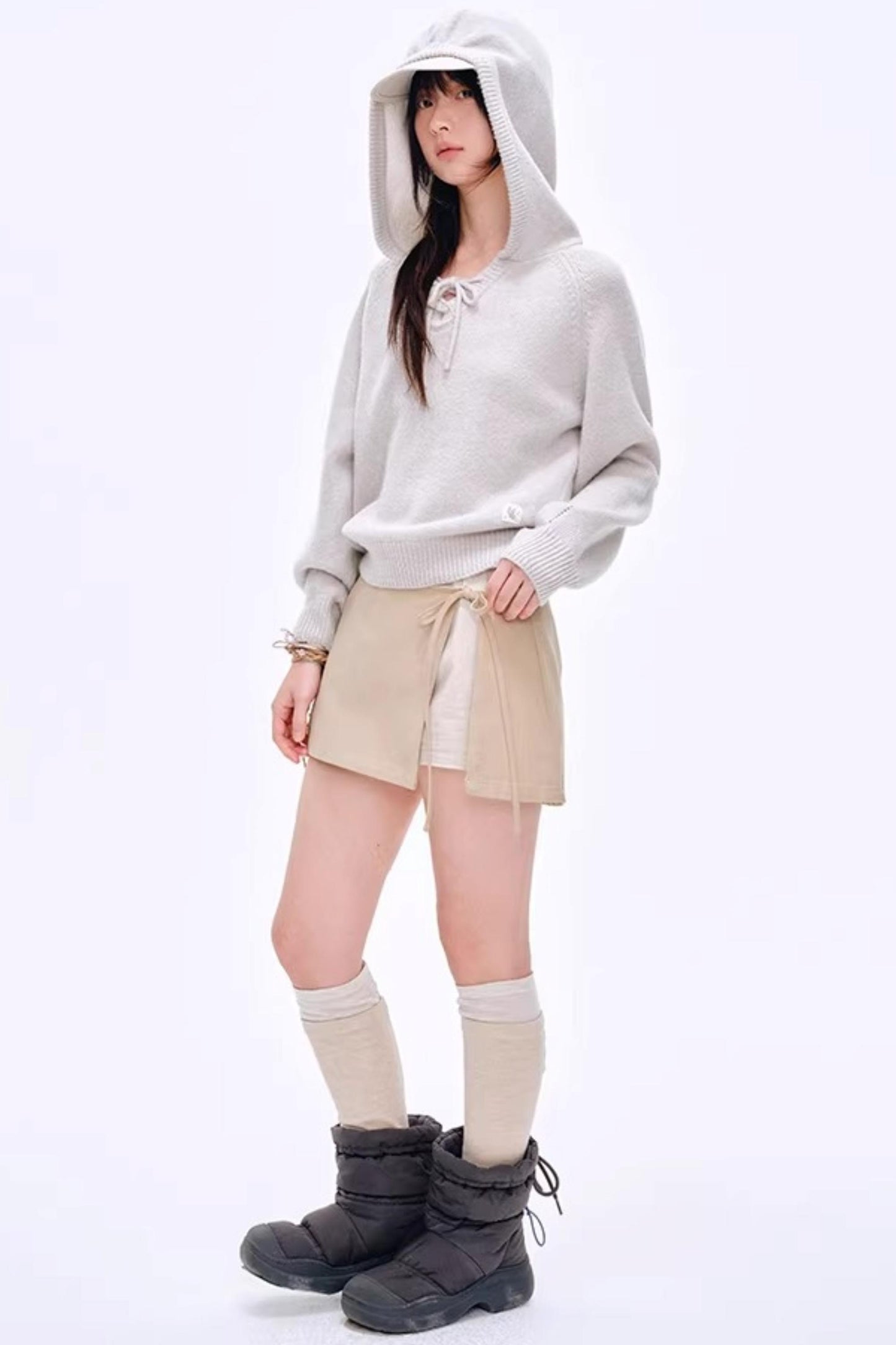 High-Gloss Two-Tone Slouch Socks