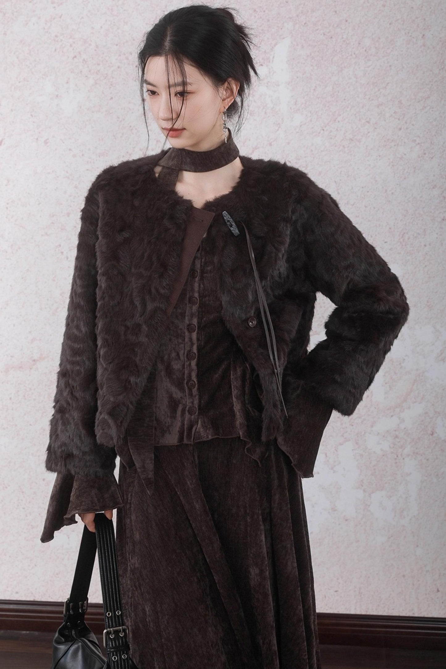 Winter Velvet Top Skirt Set-Up