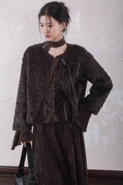 Winter Velvet Top Skirt Set-Up