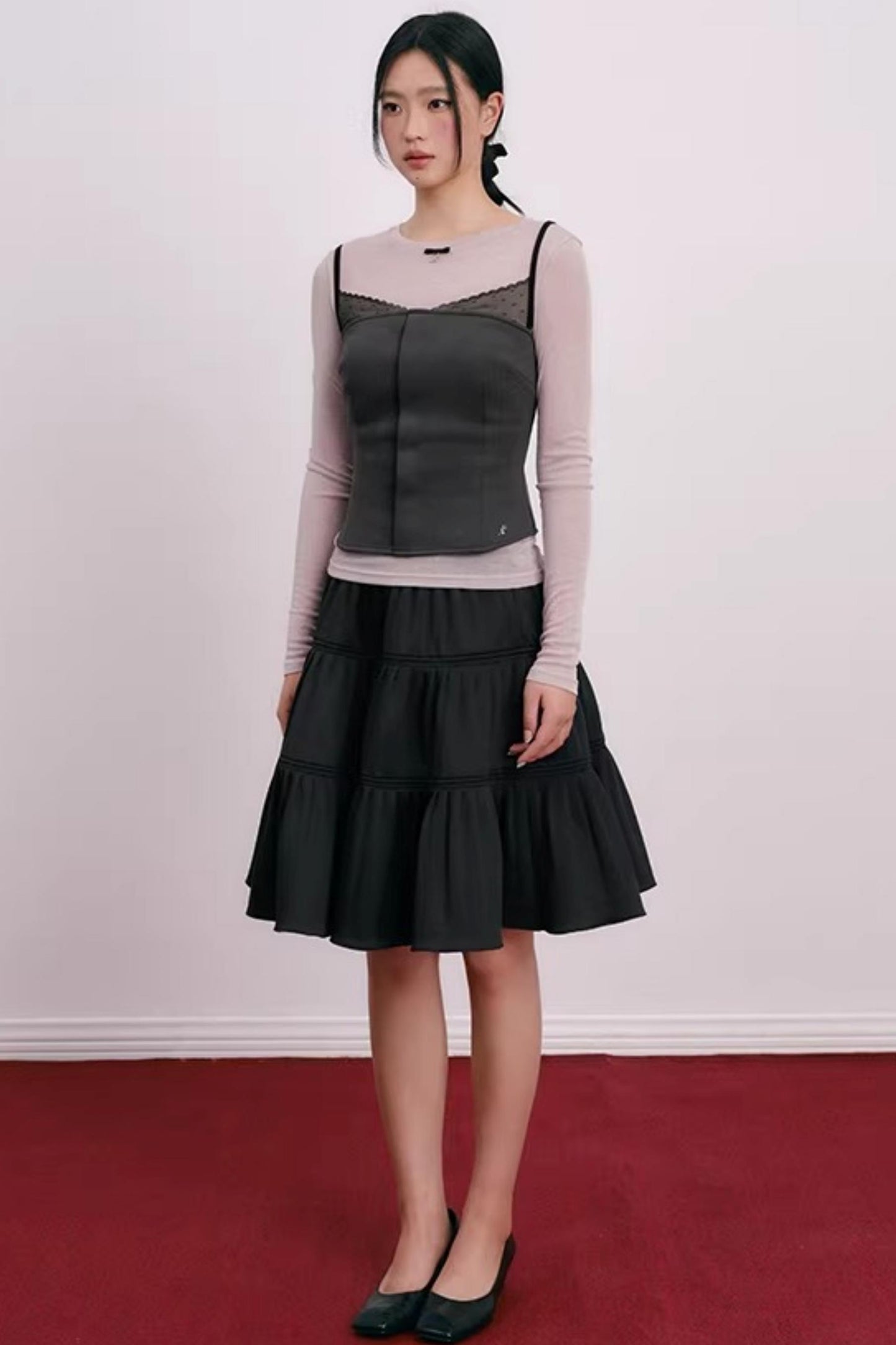 Romantic Pleated Flower Skirt