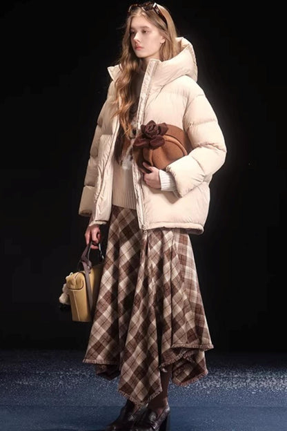 Oatmeal Mink Fur Sweater Scarf Set-Up