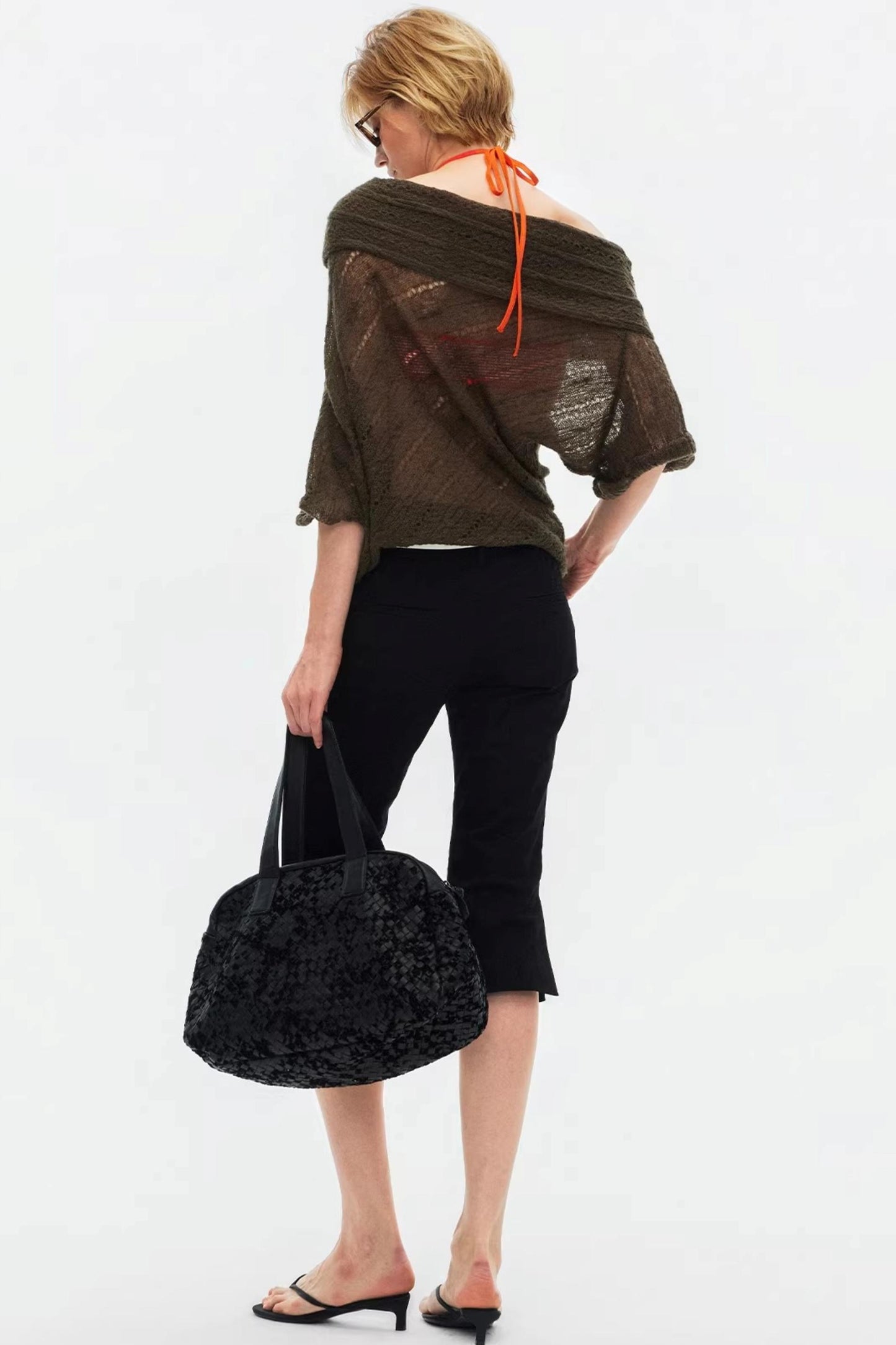 Low-Waist Equestrian Capri Trousers