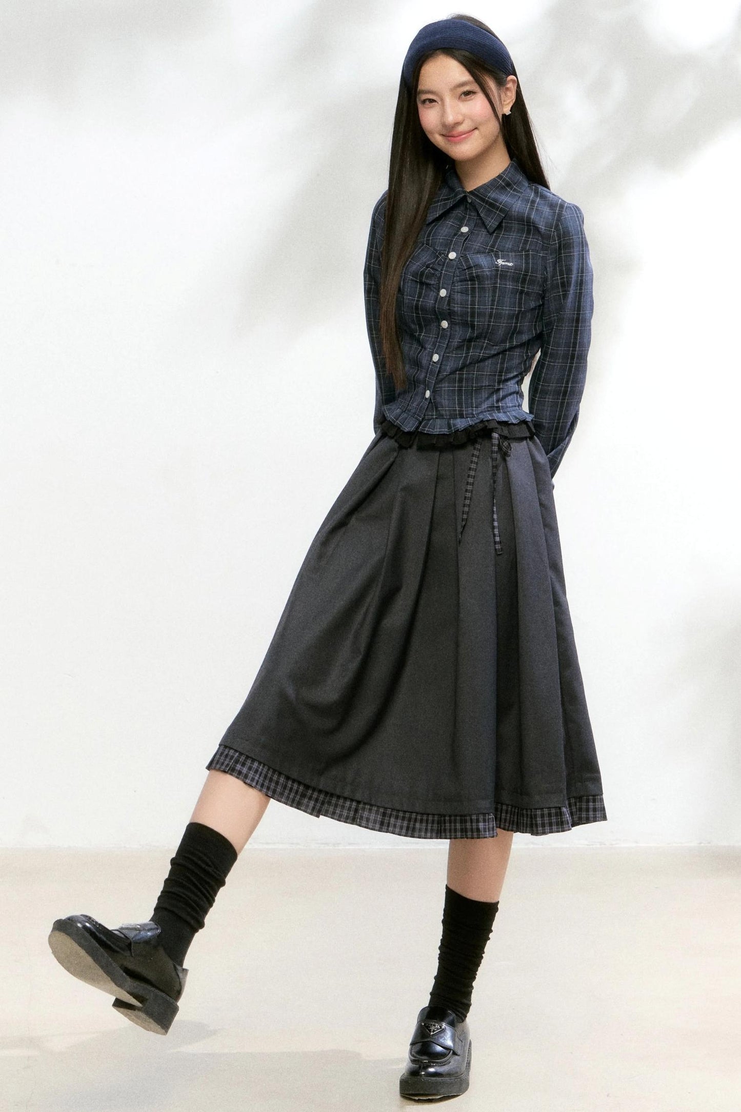 Autumn Pleated A-Line Skirt