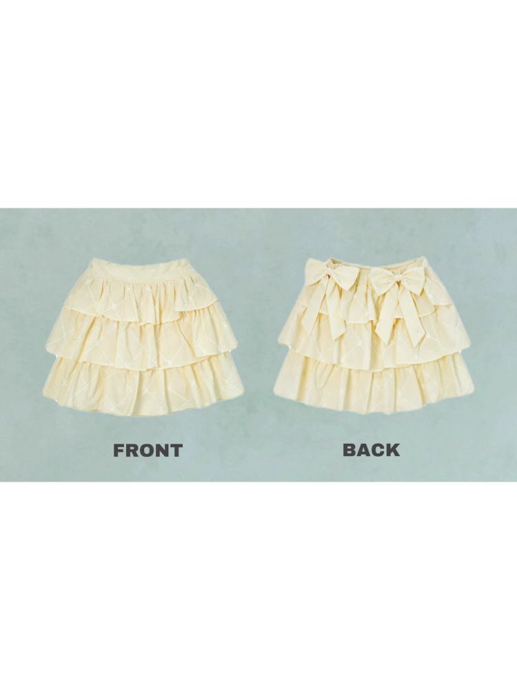 Crinkle Back Bow Cake Half Skirt