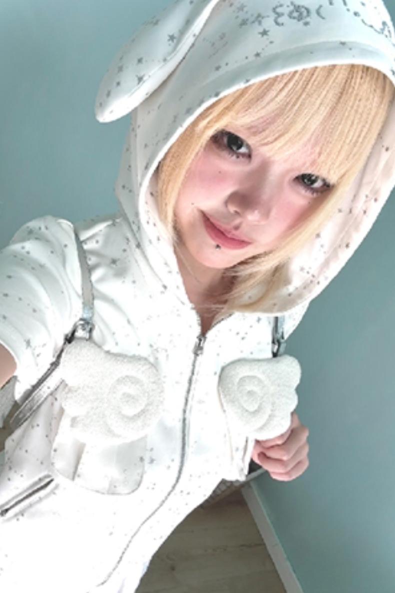 Silver Angel Wing Hoodie Top