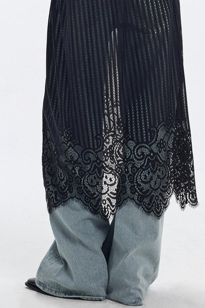 Lace Hem Layered Dress